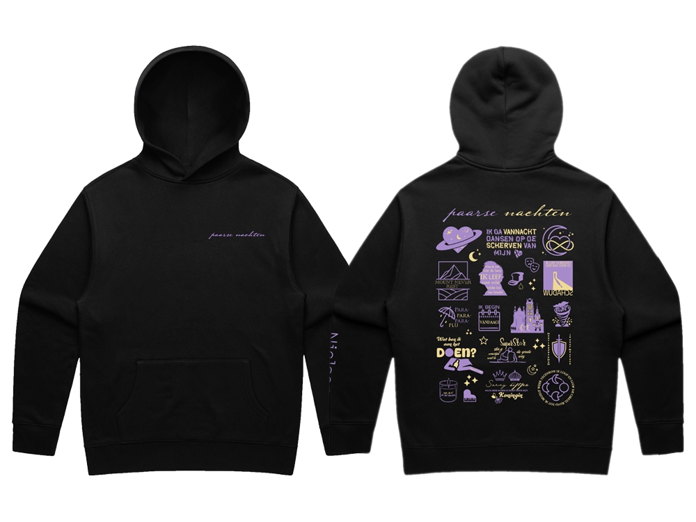 Paarse Nachten Hoodie Zwart