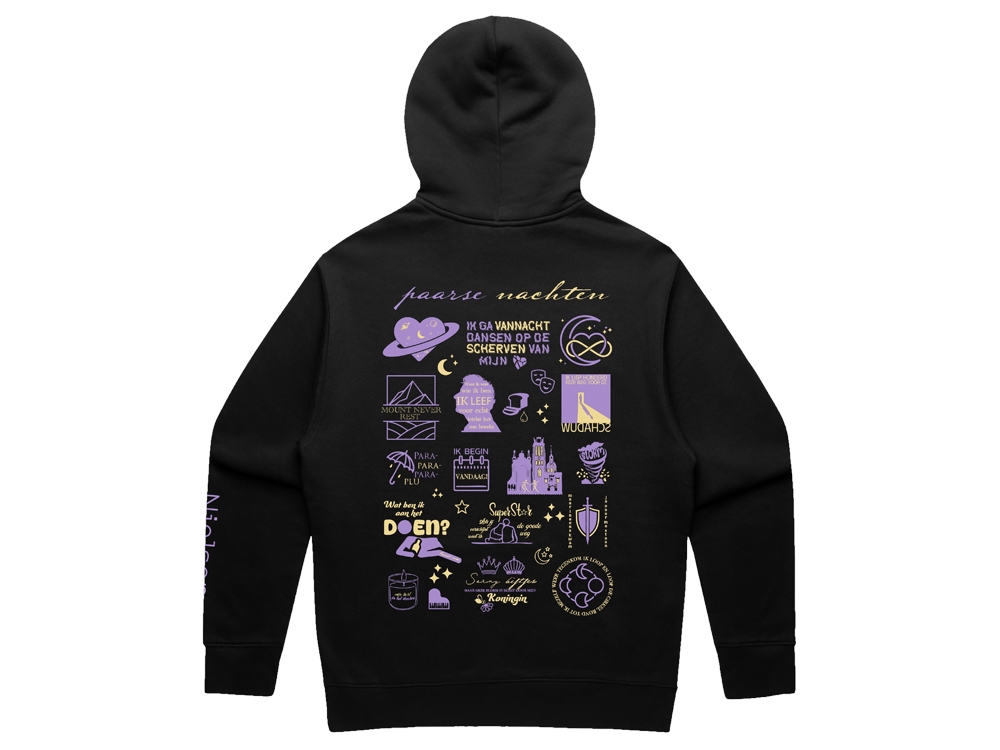 Paarse Nachten Hoodie Zwart