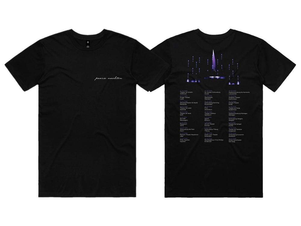 Paarse Nachten Tour T-shirt Zwart